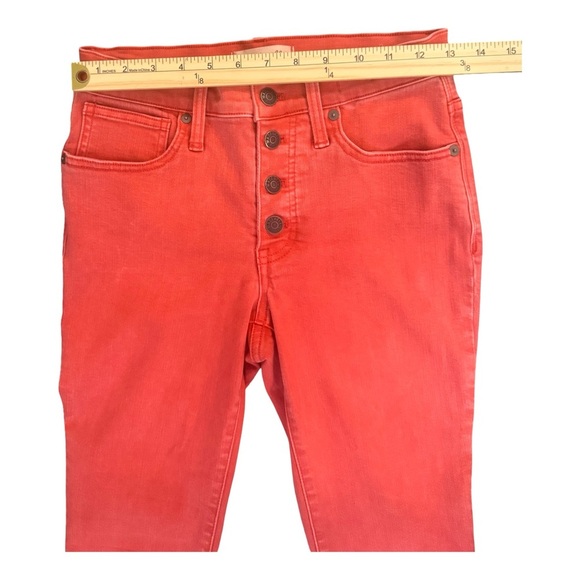 Madewell High-Rise Button Fly Coral Skinny Pants - Picture 3 of 6